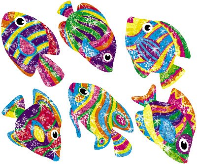 72 sparkly fish stickers